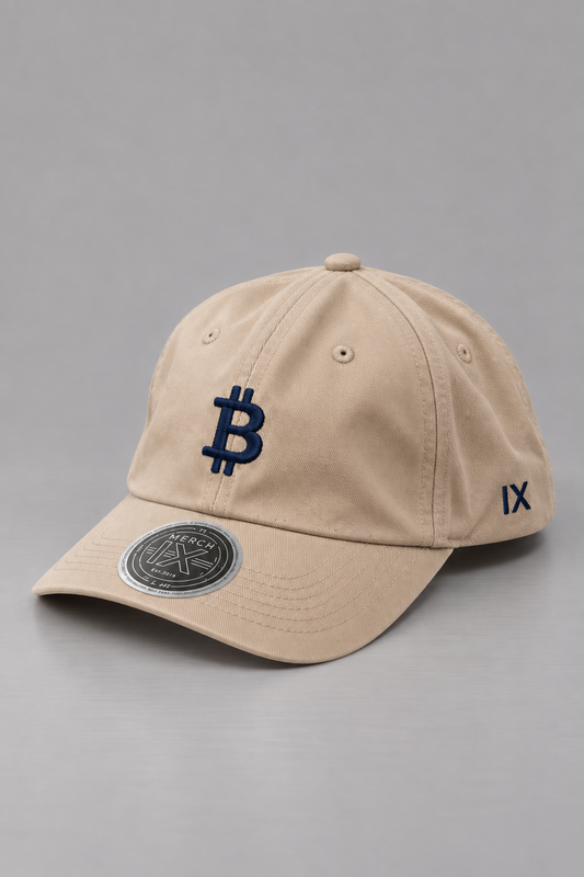 Signature Bitcoin Cap - Beige / Yale Blue (Relaxed-fit)