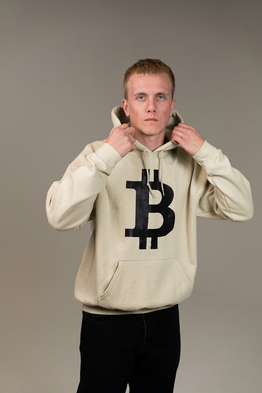 Bitcoin Symbol Hoodie - Bone White