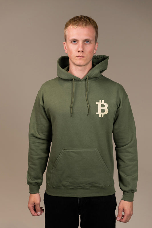 Bitcoin Freedom Hoodie - Military Green