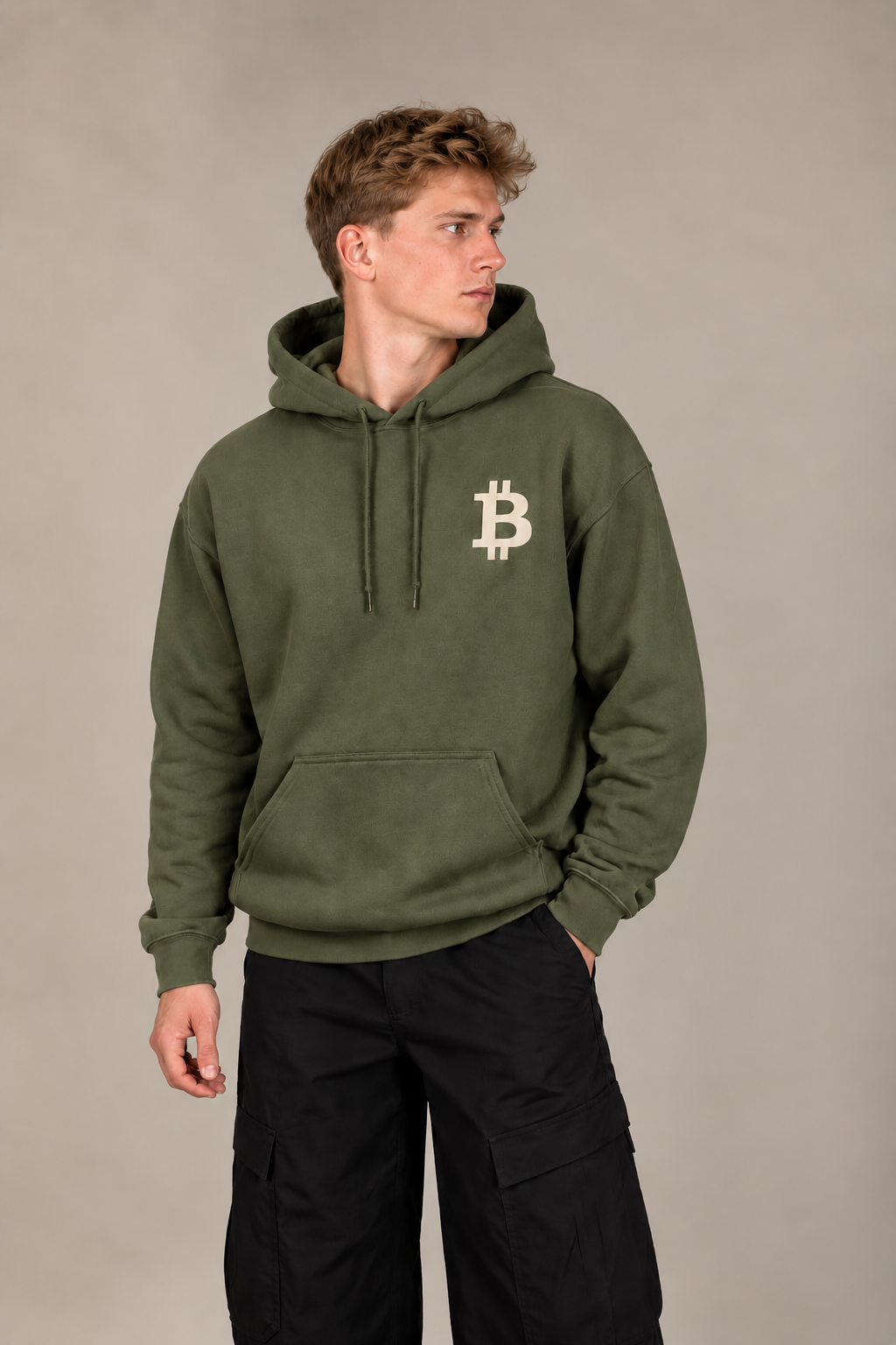 Bitcoin Freedom Hoodie - Military Green