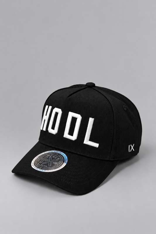 HODL Black High-Crown Strapback Cap