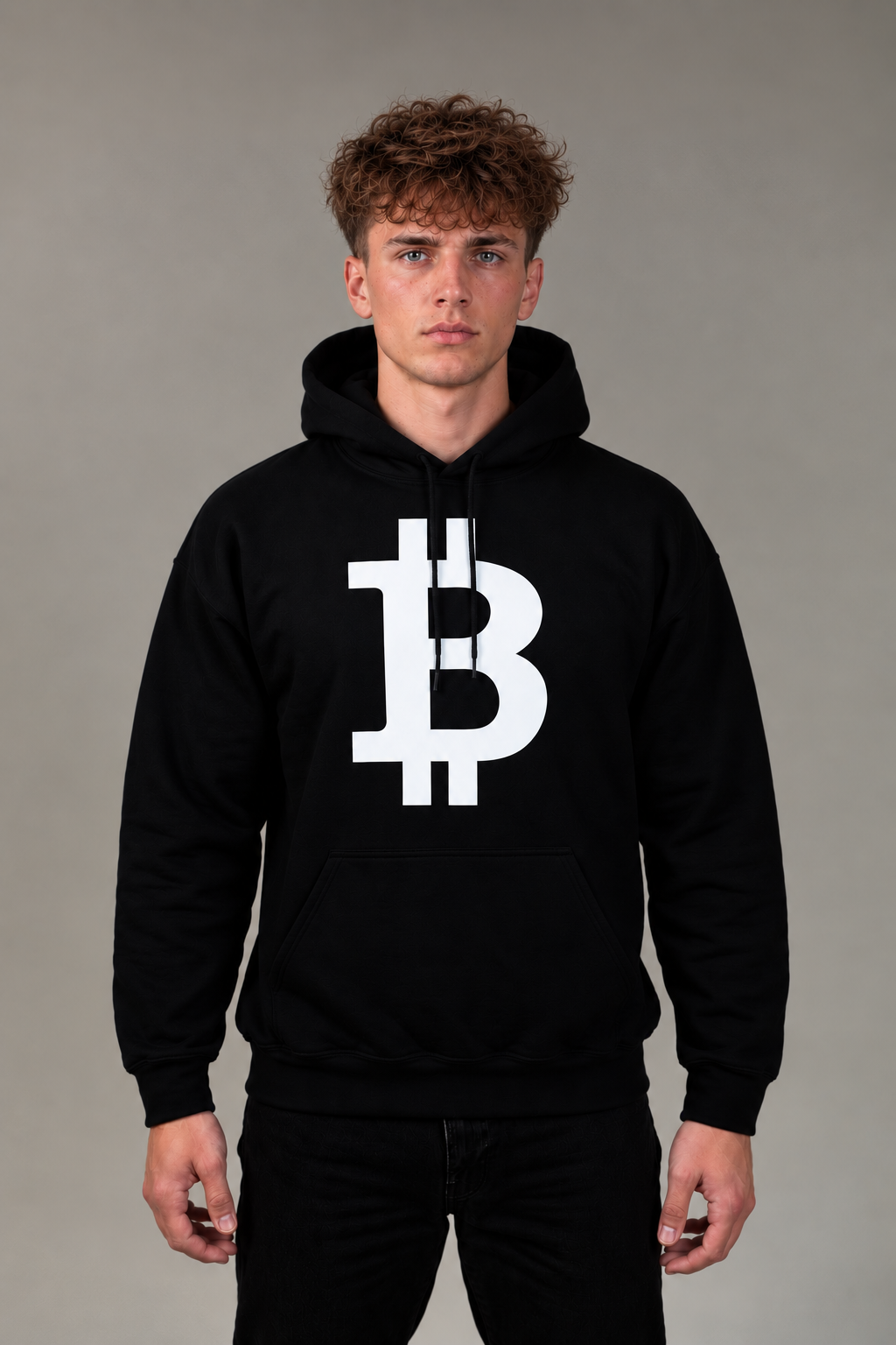 Bitcoin Symbol Hoodie - Midnight Black