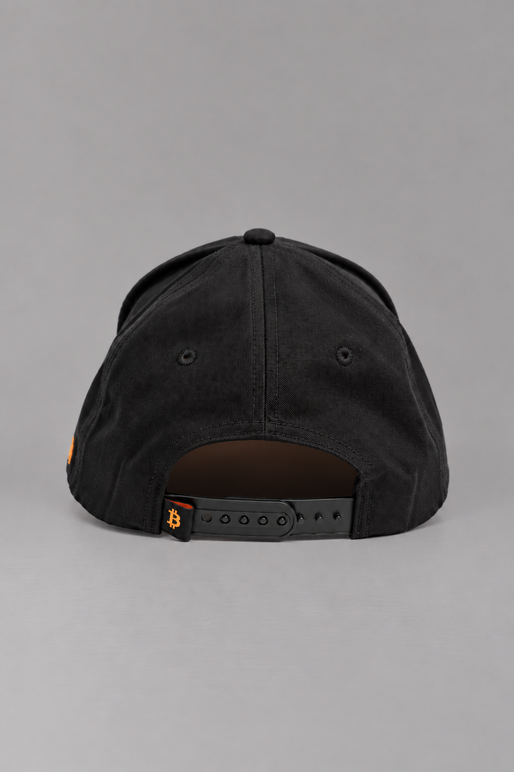 Merch IX Black & Orange Bitcoin Snapback - (High-Crown)