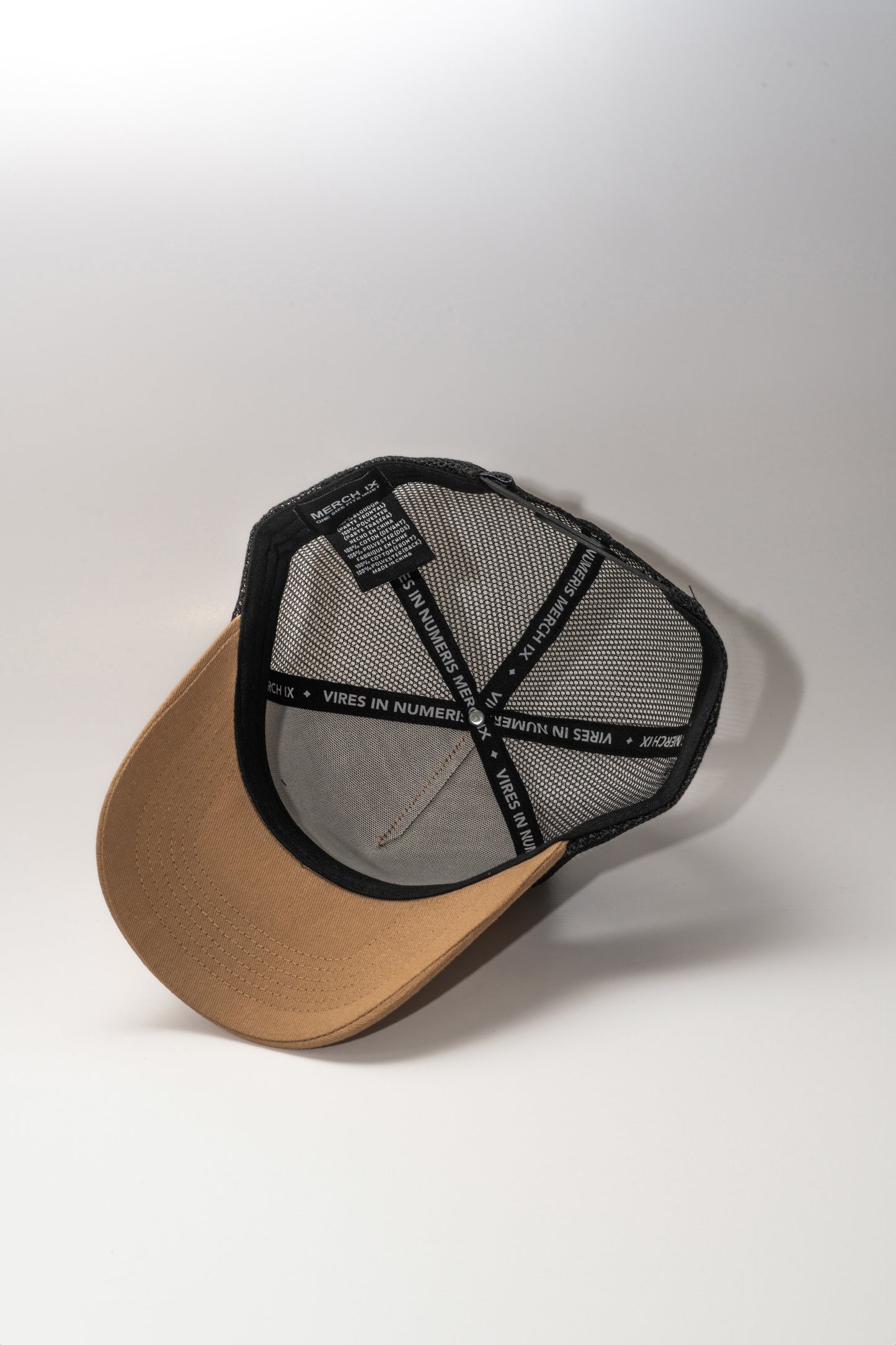 Khaki Bitcoin Trucker Hat - High-Crown Structured Cap