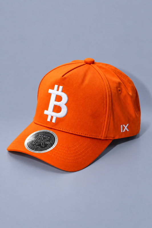 Merch IX High-Crown Bitcoin Strapback - Satoshi Orange