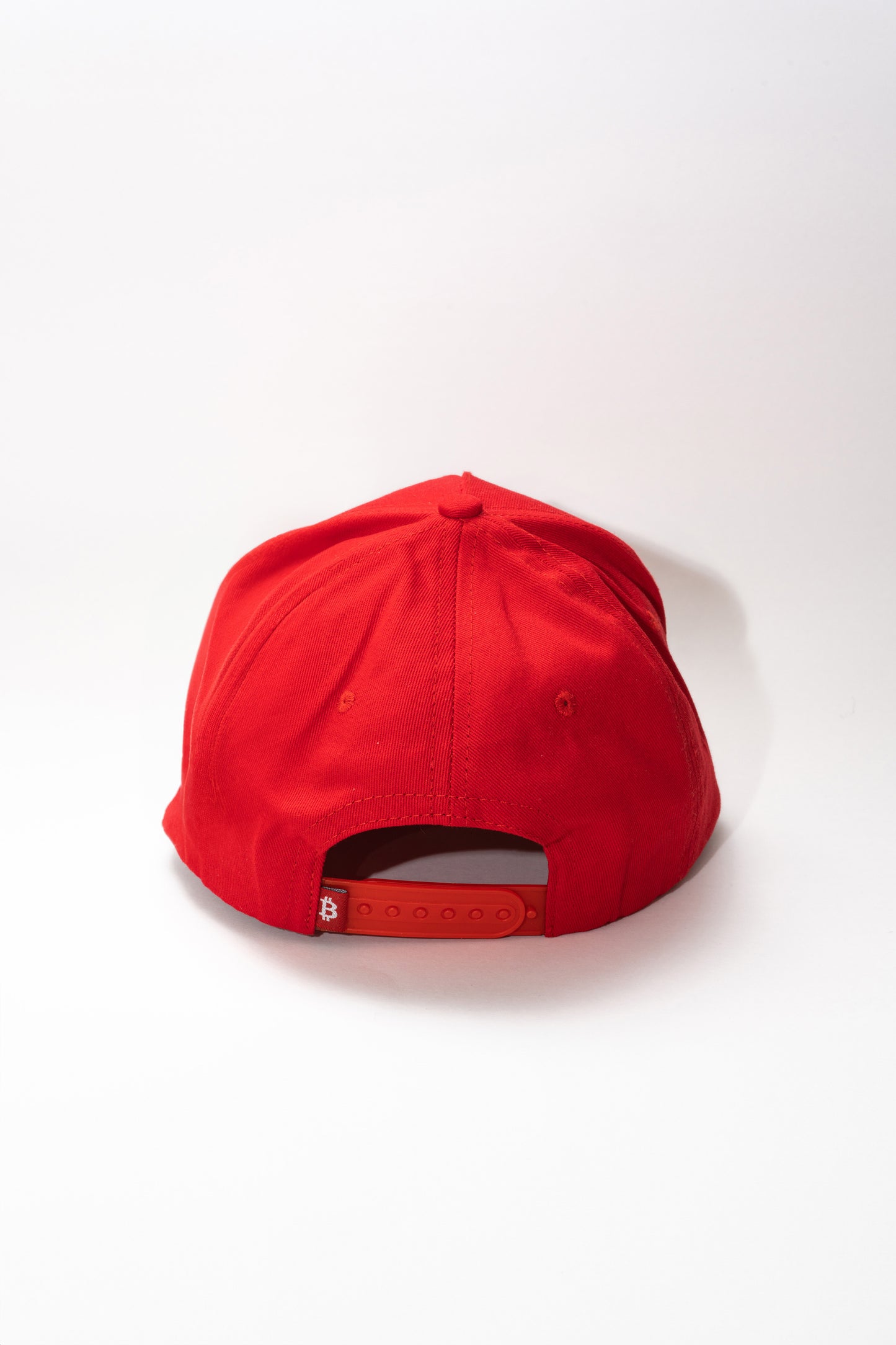 Red Bitcoin Snapback - High-Crown Structured Cap