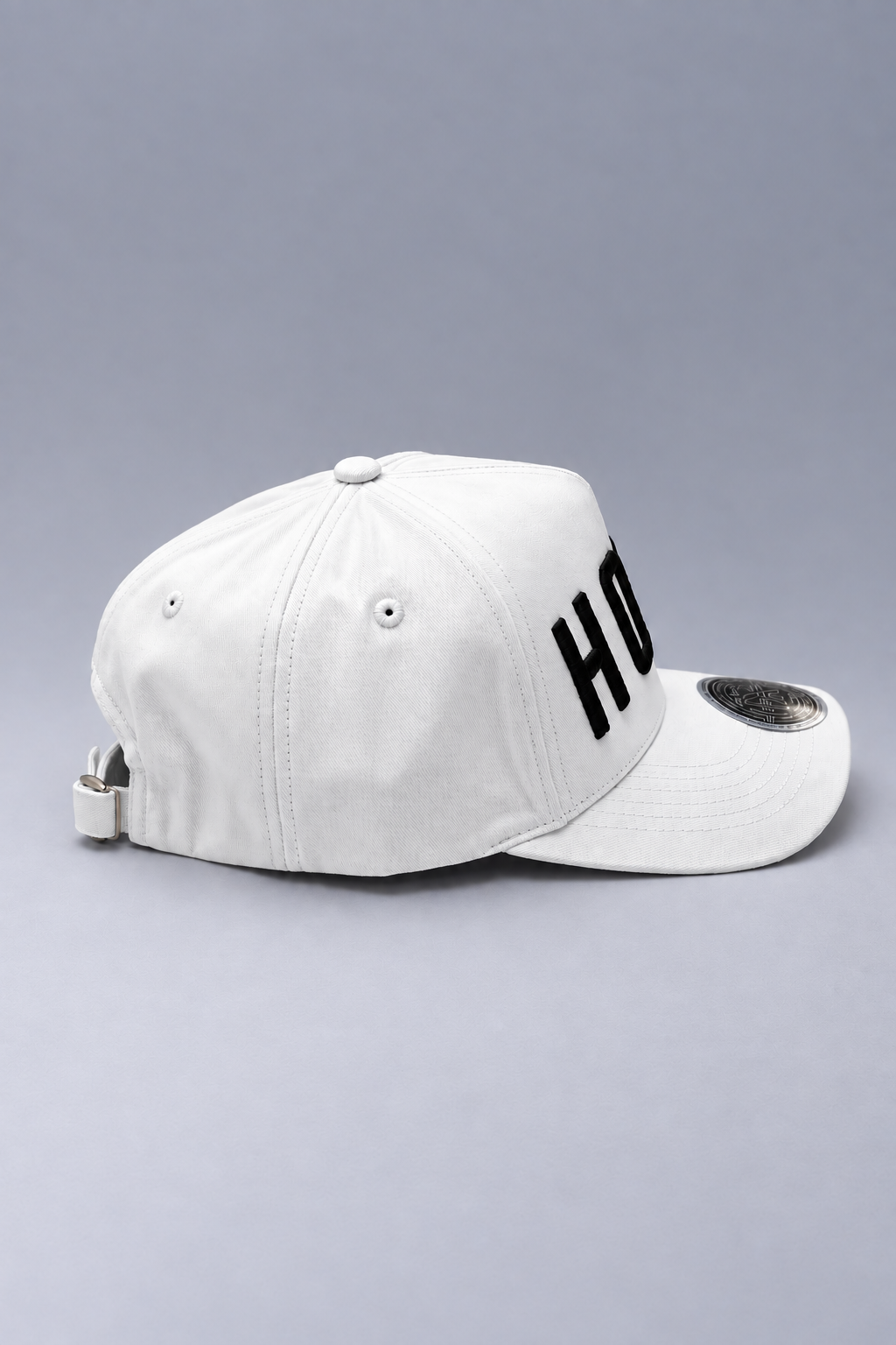 White Bitcoin HODL Hat - High-Crown Strapback