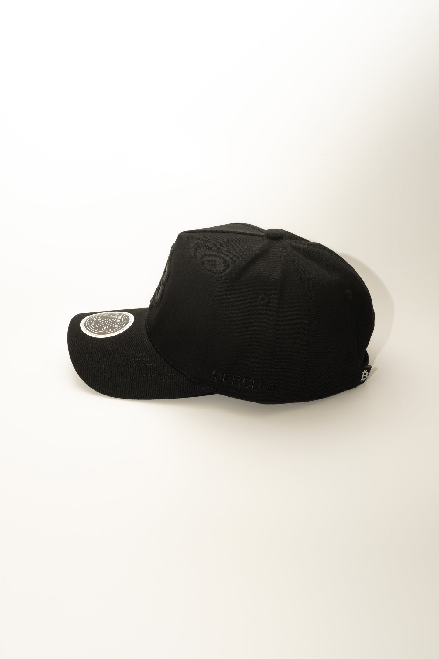 All-Black Bitcoin High-Crown Strapback Cap