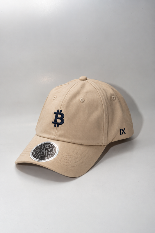 Signature Bitcoin Cap - Beige / Yale Blue (Relaxed-fit)