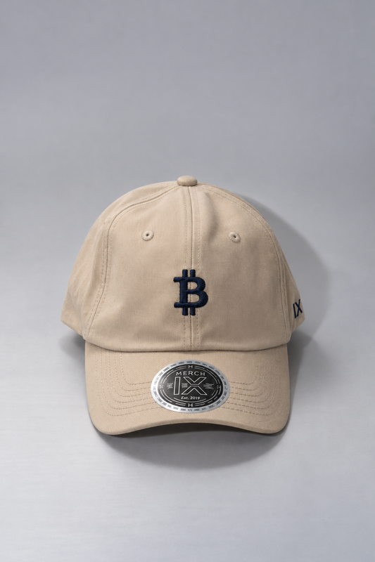 Signature Bitcoin Cap - Beige / Yale Blue (Relaxed-fit)