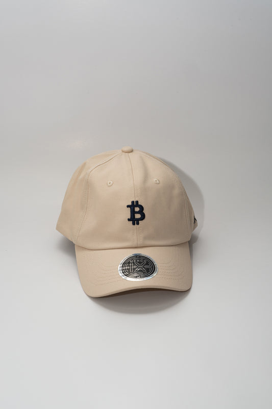 Signature Bitcoin Cap - Beige / Yale Blue (Relaxed-fit)