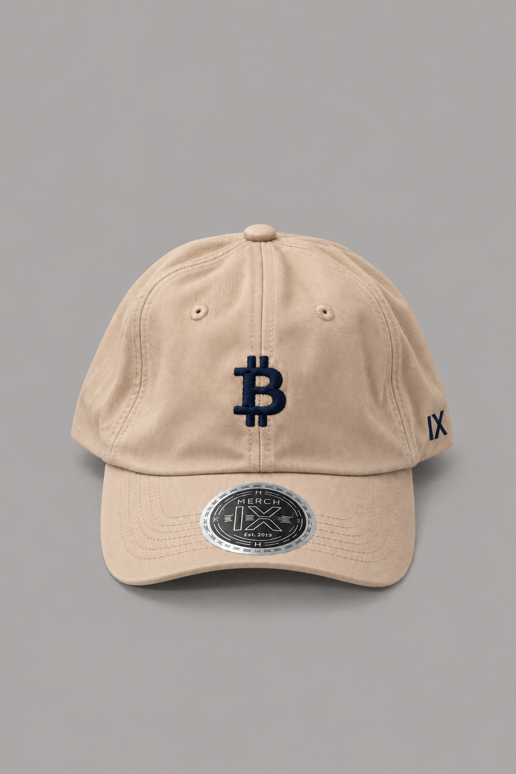 Signature Bitcoin Cap - Beige / Yale Blue (Relaxed-fit)
