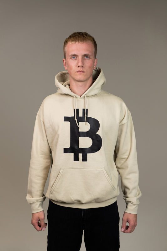 Bitcoin Symbol Hoodie - Bone White