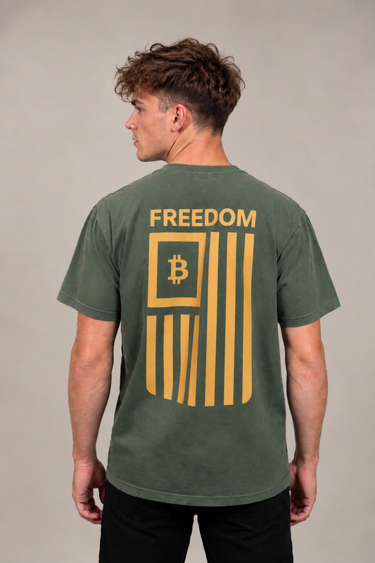 Bitcoin Freedom T-Shirt - Military Green