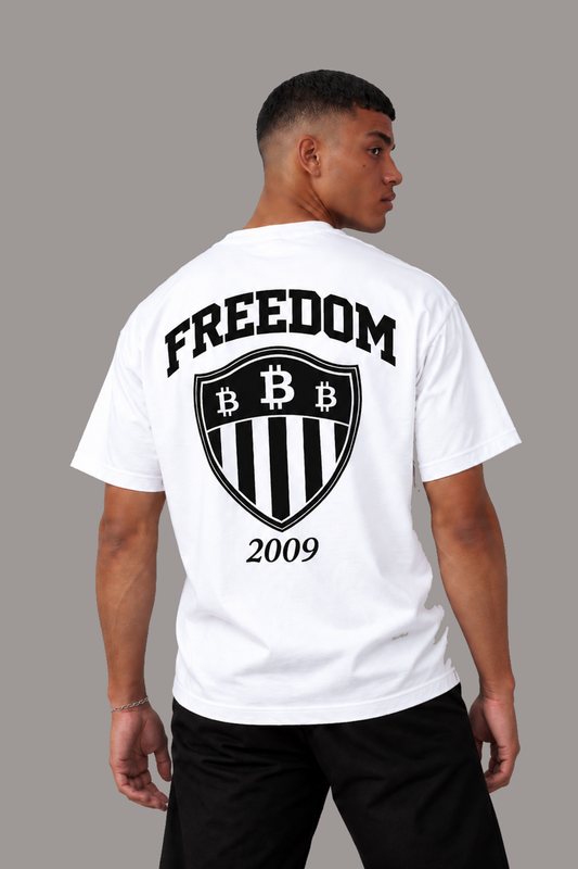 Bitcoin Freedom Comfort Fit T-Shirt – White | Merch IX