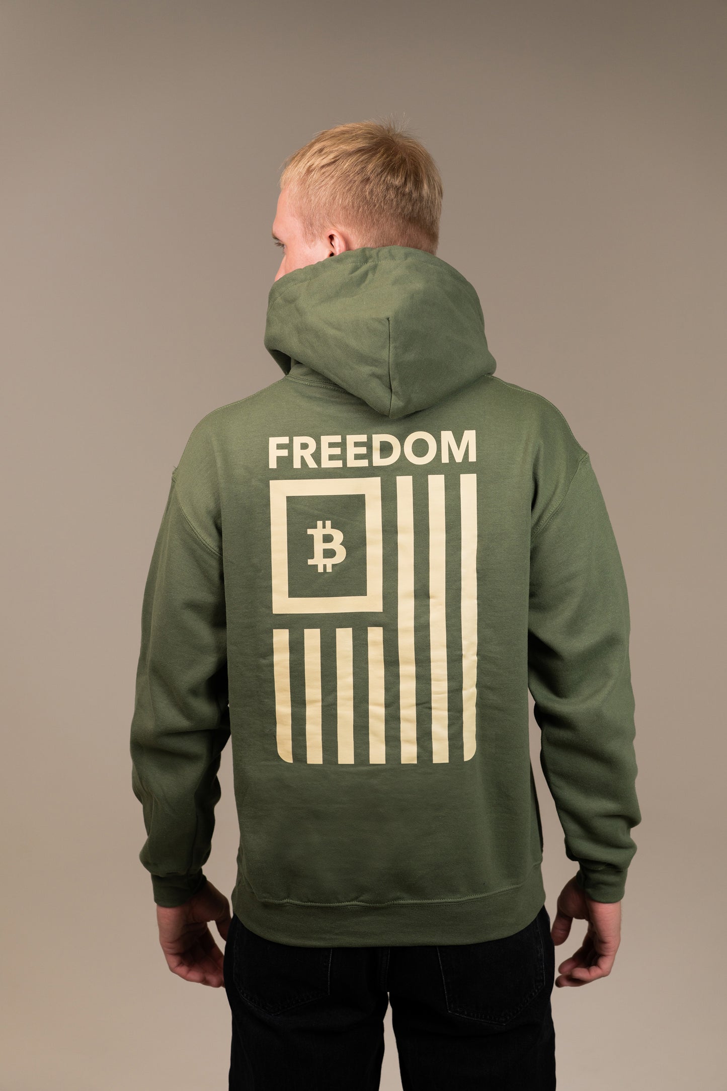 Bitcoin Freedom Hoodie - Military Green