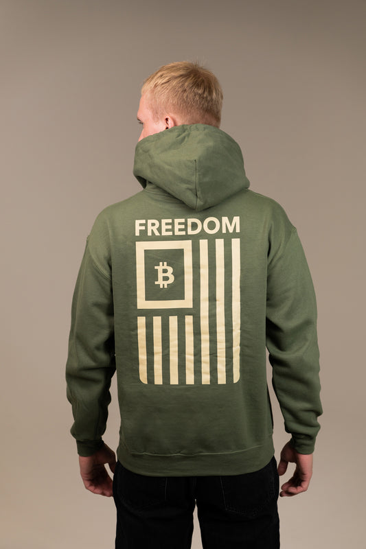 Bitcoin Freedom Hoodie - Military Green
