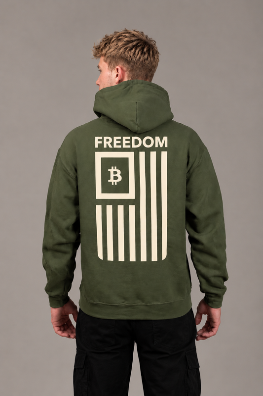 Bitcoin Freedom Hoodie - Military Green