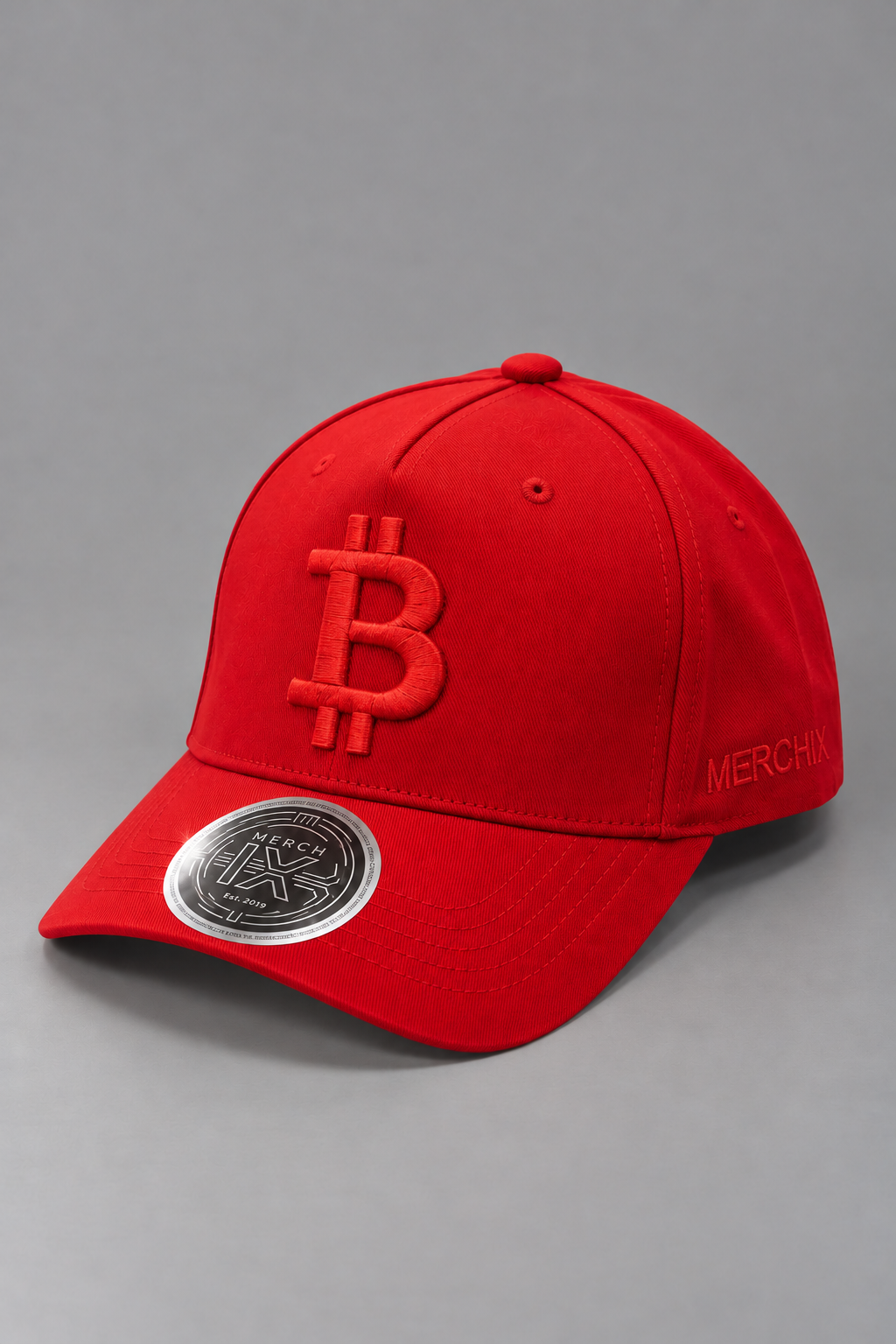 Red Bitcoin Snapback - High-Crown Structured Cap