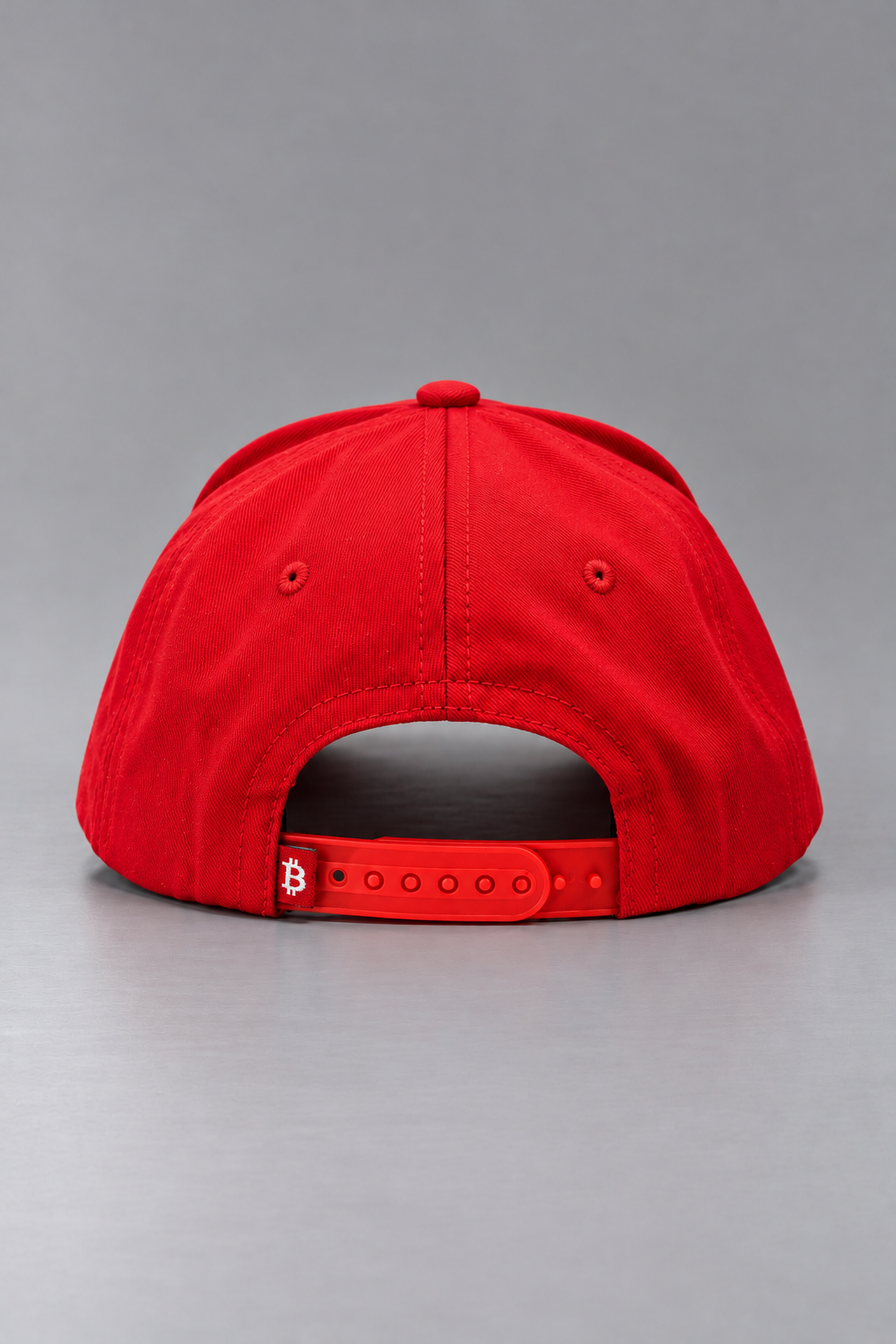 Red Bitcoin Snapback - High-Crown Structured Cap