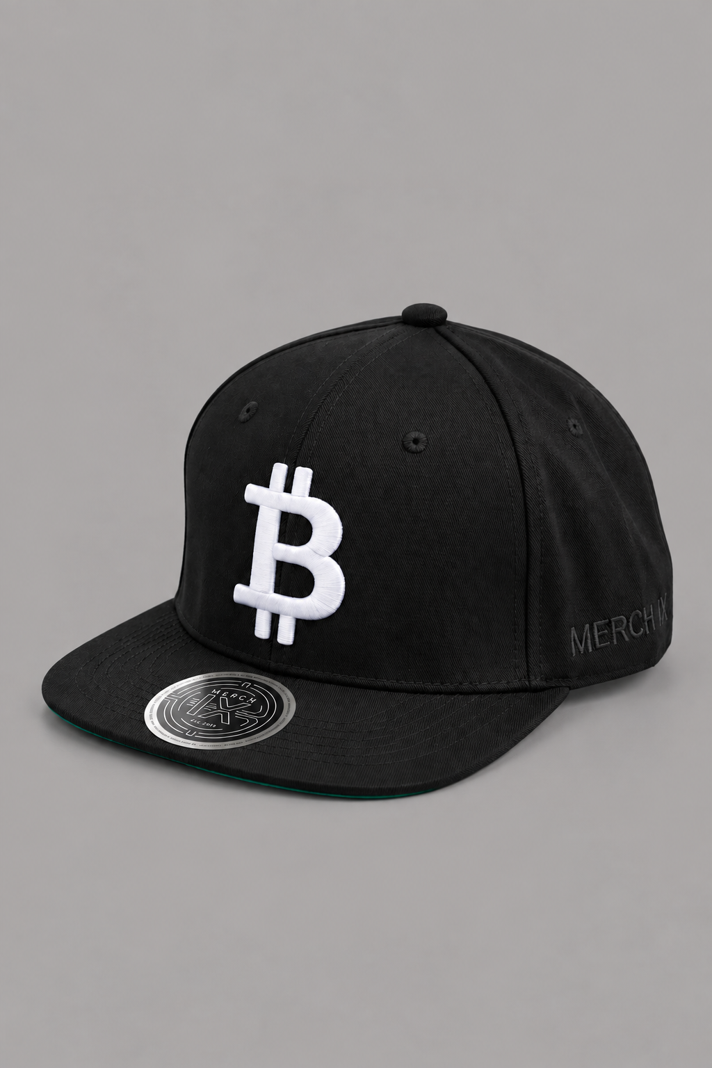 Merch IX Bitcoin Flat-Brim Strapback - Navy