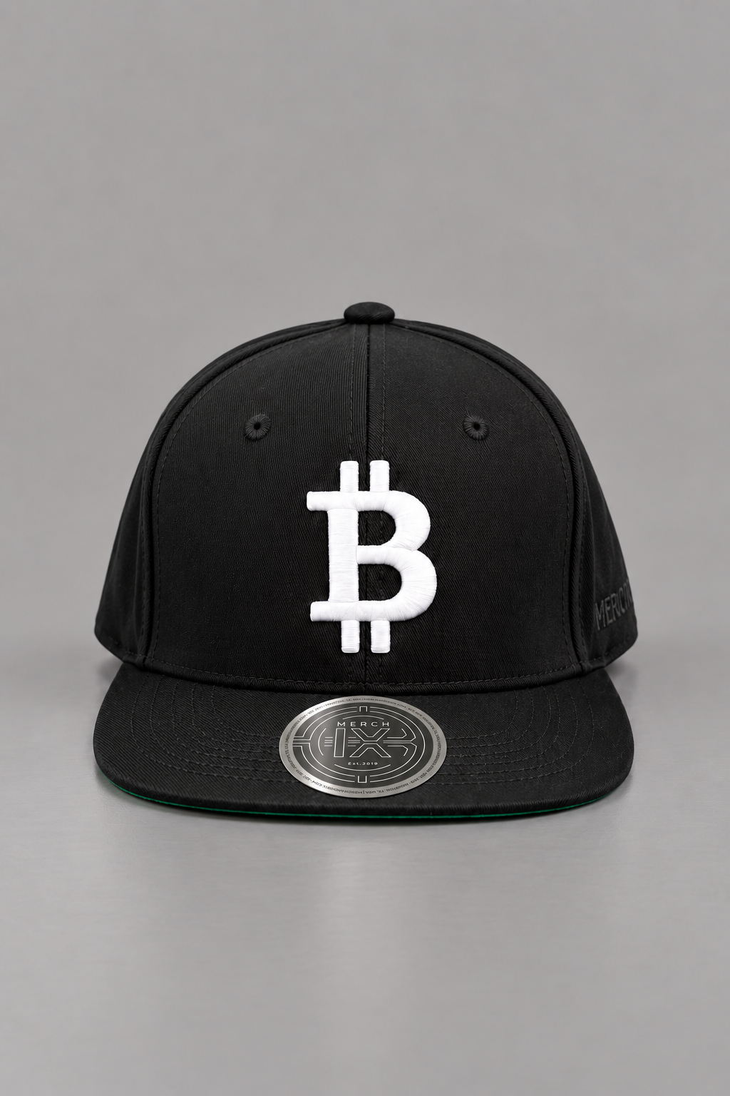 Merch IX Bitcoin Flat-Brim Strapback - Navy