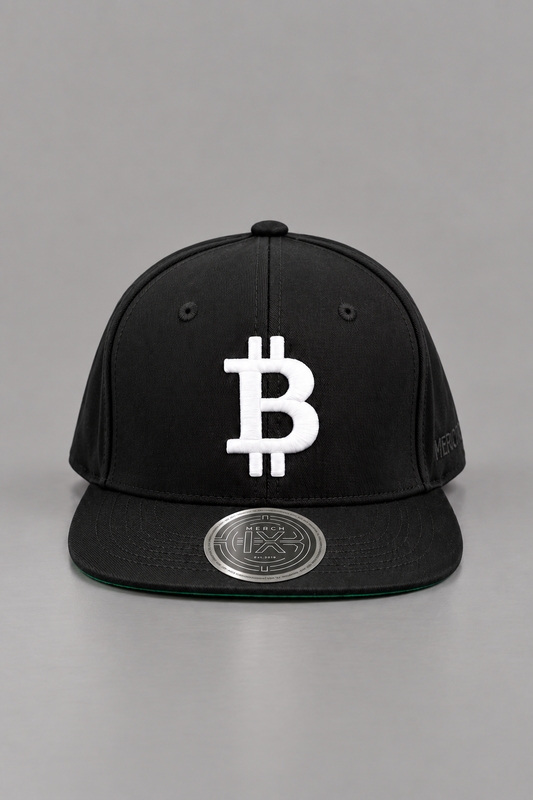 Merch IX Bitcoin Flat Brim Snapback - Black