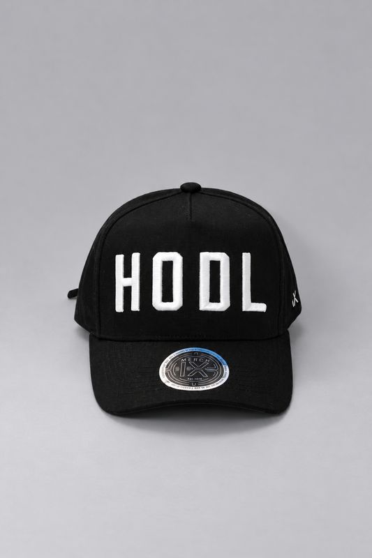 HODL Black High-Crown Strapback Cap