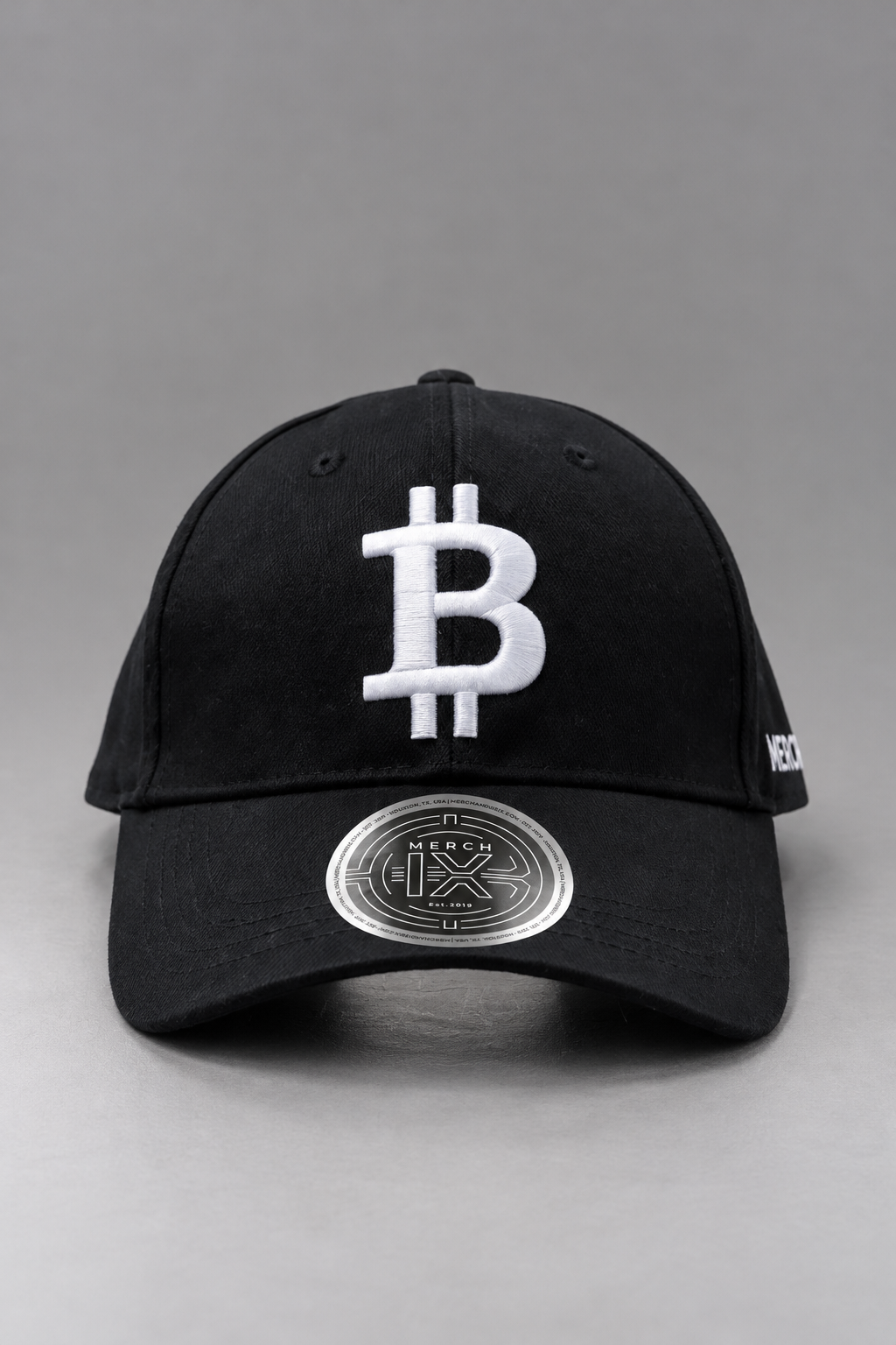 Black Bitcoin Embroidered Hat - Strapback