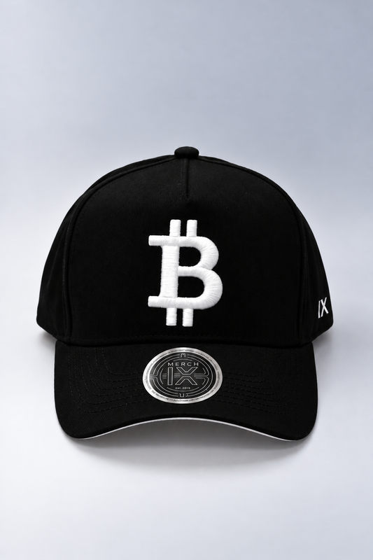 Bitcoin Black High-Crown cap - Contrast Under-Visor