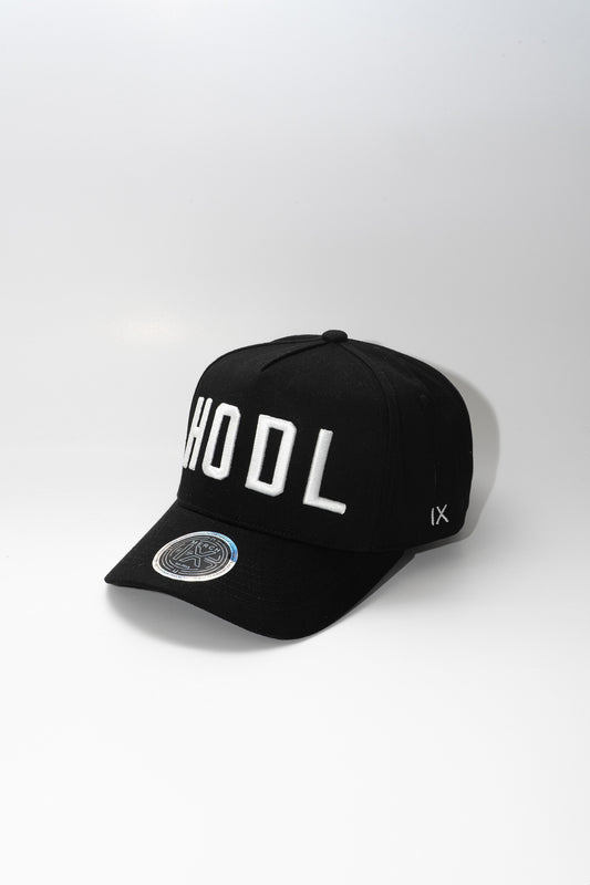 HODL Black High-Crown Strapback Cap