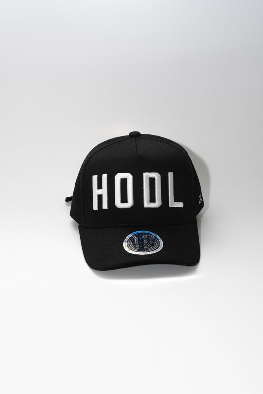 HODL Black High-Crown Strapback Cap