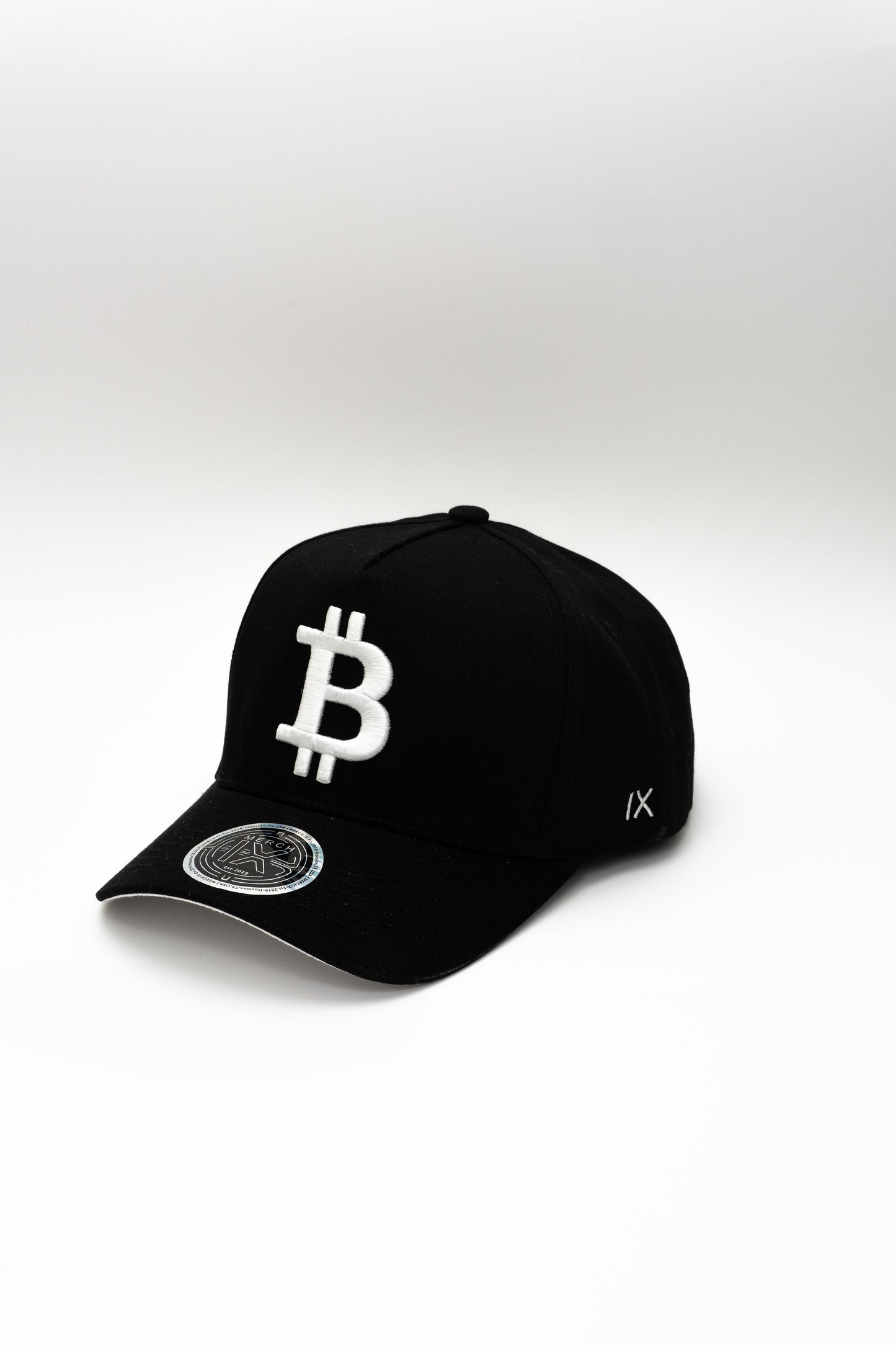 Bitcoin Black High-Crown cap - Contrast Under-Visor