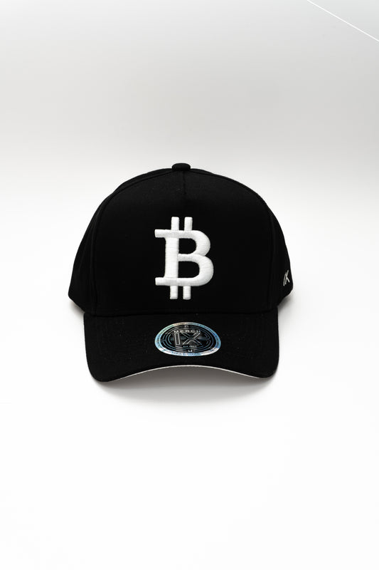 Bitcoin Black High-Crown cap - Contrast Under-Visor