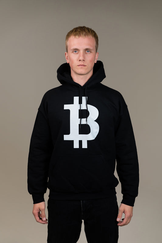 Bitcoin Symbol Hoodie - Midnight Black