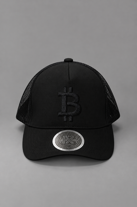 All-Black Bitcoin Trucker Bat (Snapback)