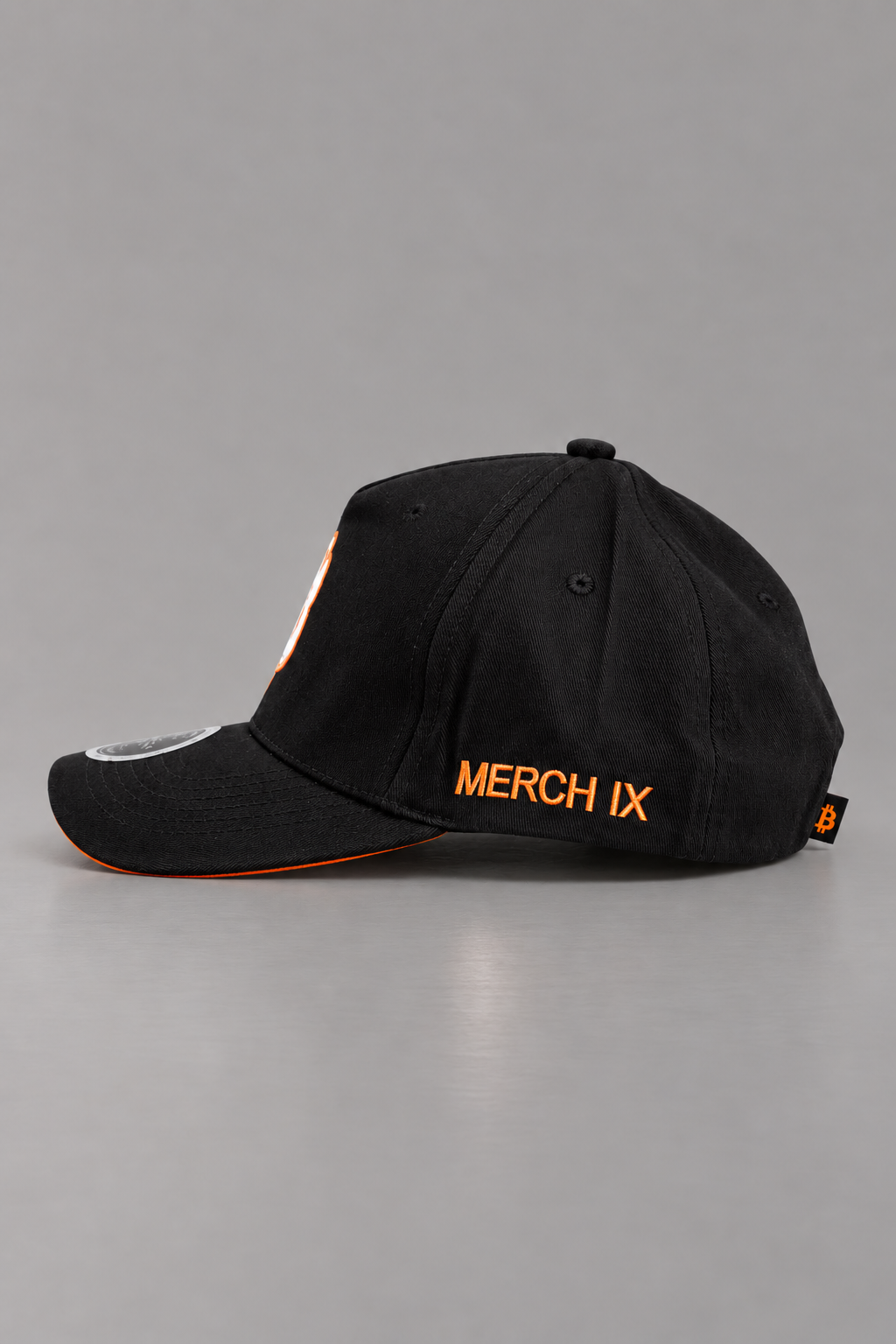 Merch IX Black & Orange Bitcoin Snapback - (High-Crown)