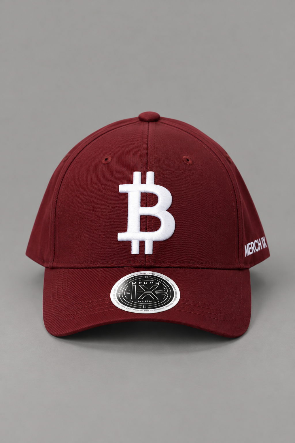 Burgundy Bitcoin Hat | Embroidered BTC Cap | MERCH IX