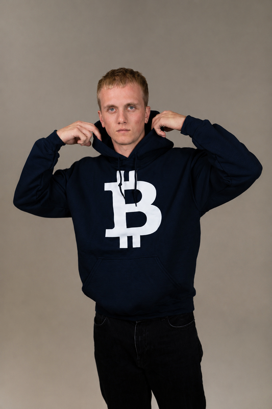 Bitcoin Symbol Hoodie - Deep Navy