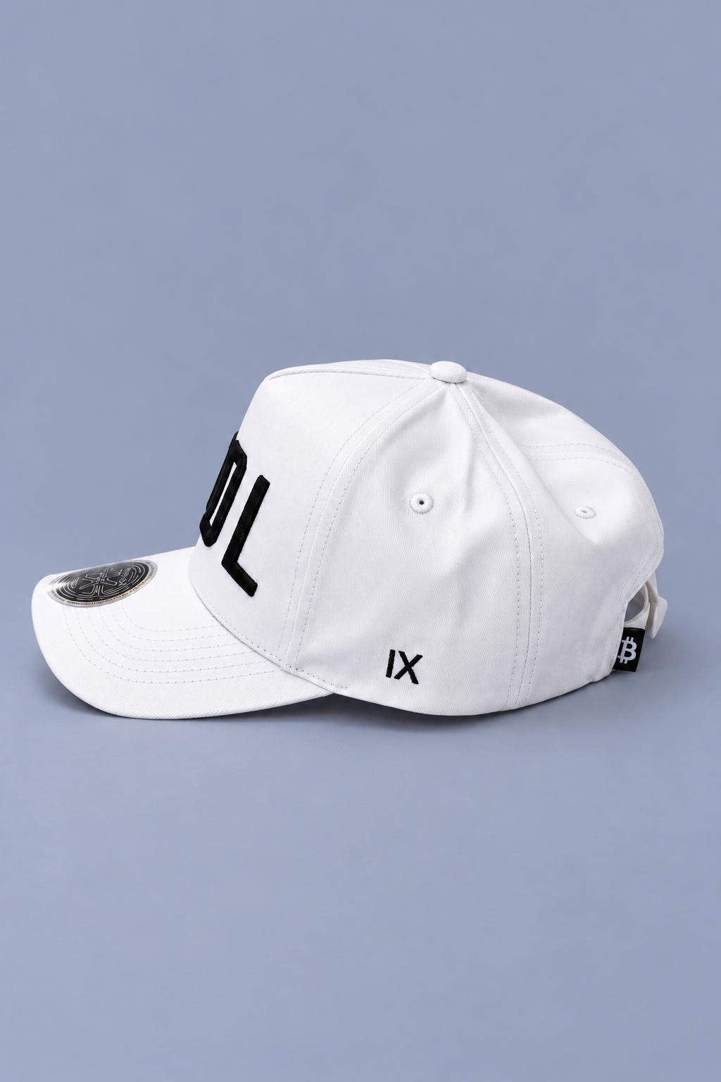 White Bitcoin HODL Hat - High-Crown Strapback