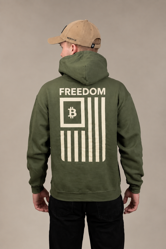 Bitcoin Freedom Hoodie - Military Green