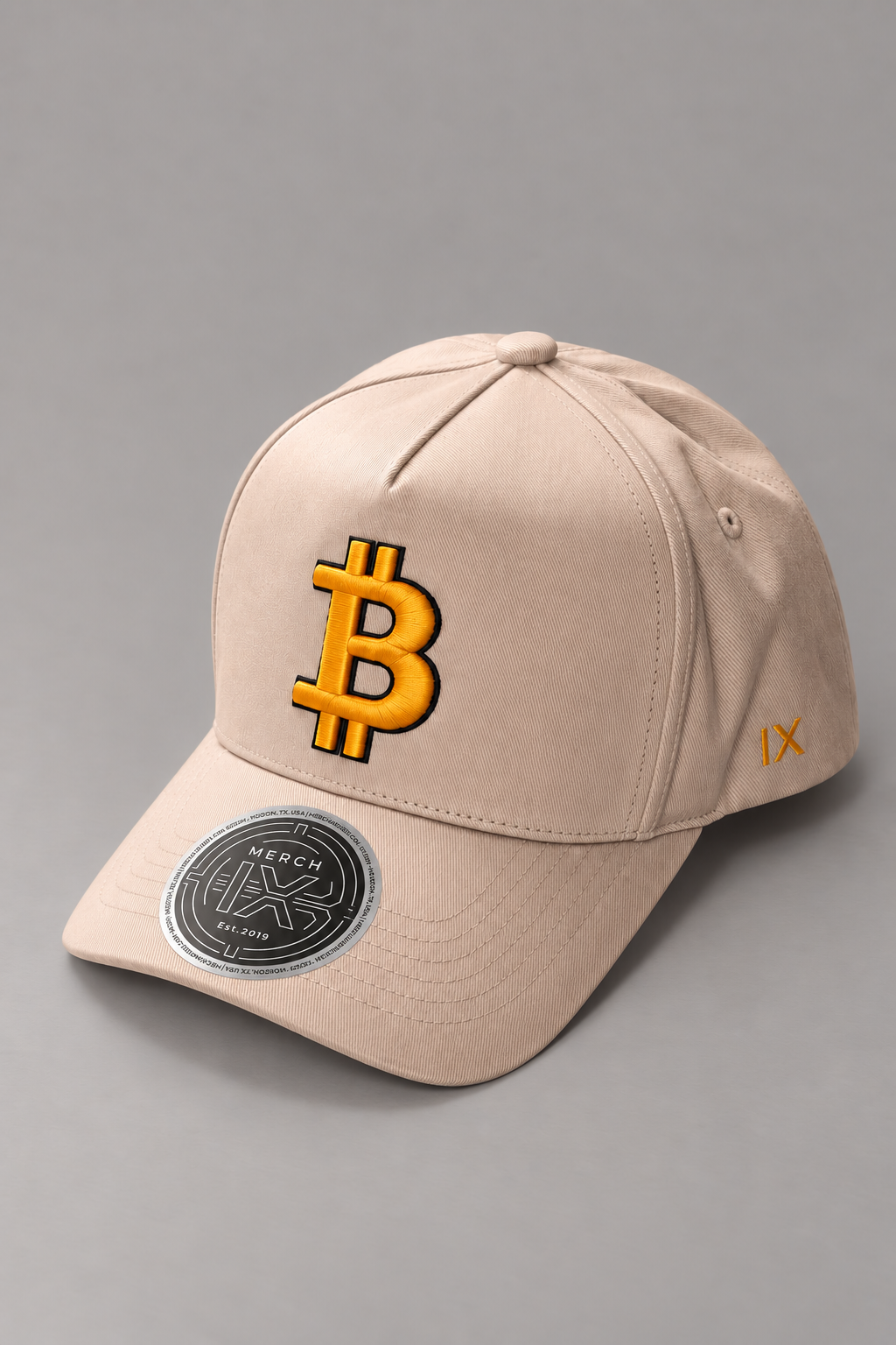 Gold Bitcoin High-Crown Snapback