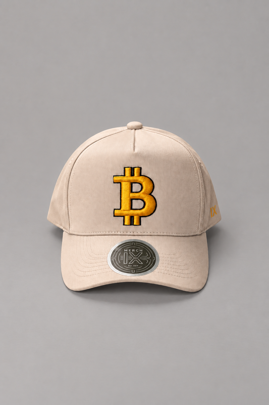Gold Bitcoin High-Crown Snapback
