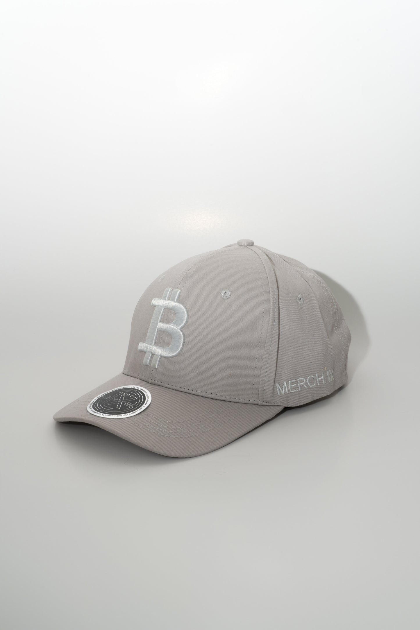 Grey Bitcoin Strapback Cap - Mid-profile | Merch IX