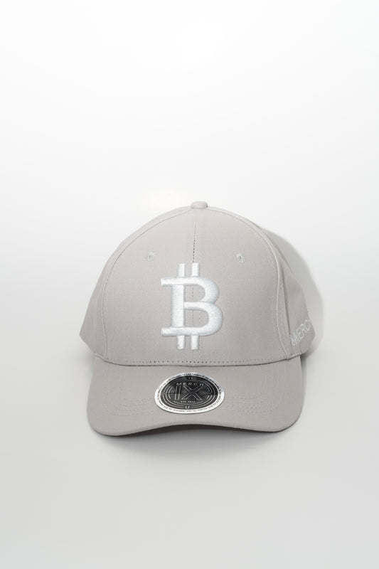Grey Bitcoin Strapback Cap - Mid-profile | Merch IX