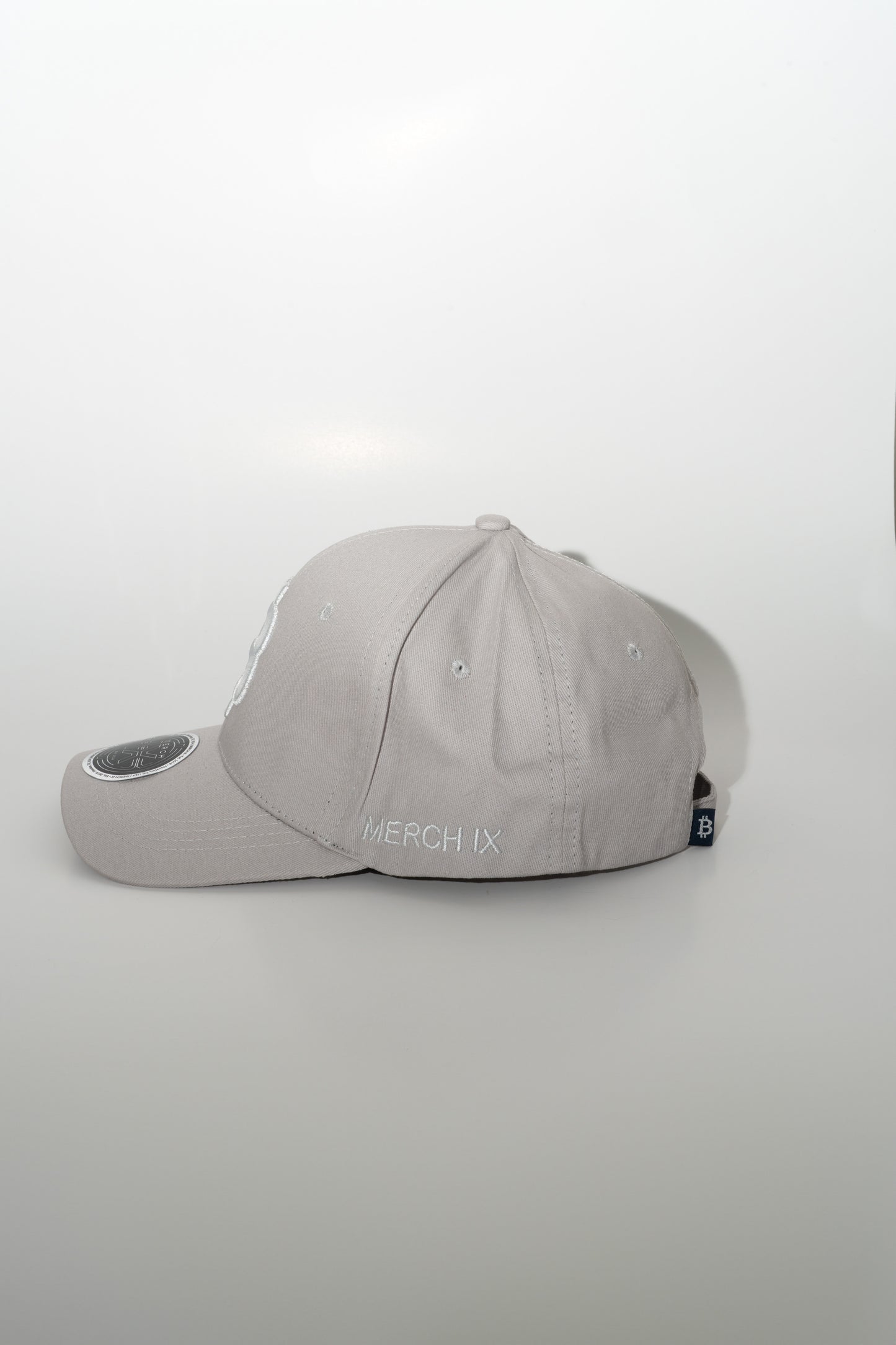 Grey Bitcoin Strapback Cap - Mid-profile | Merch IX
