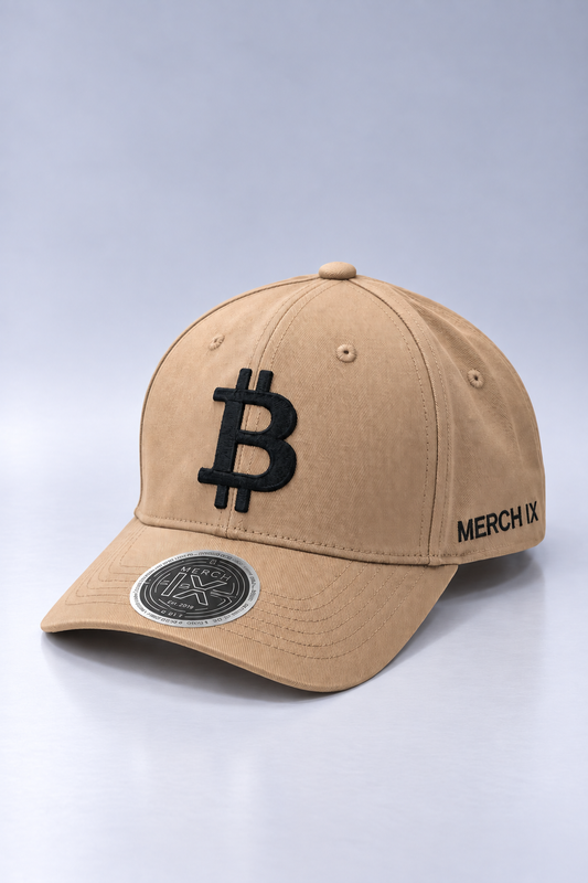 Bitcoin Khaki Structured Cap