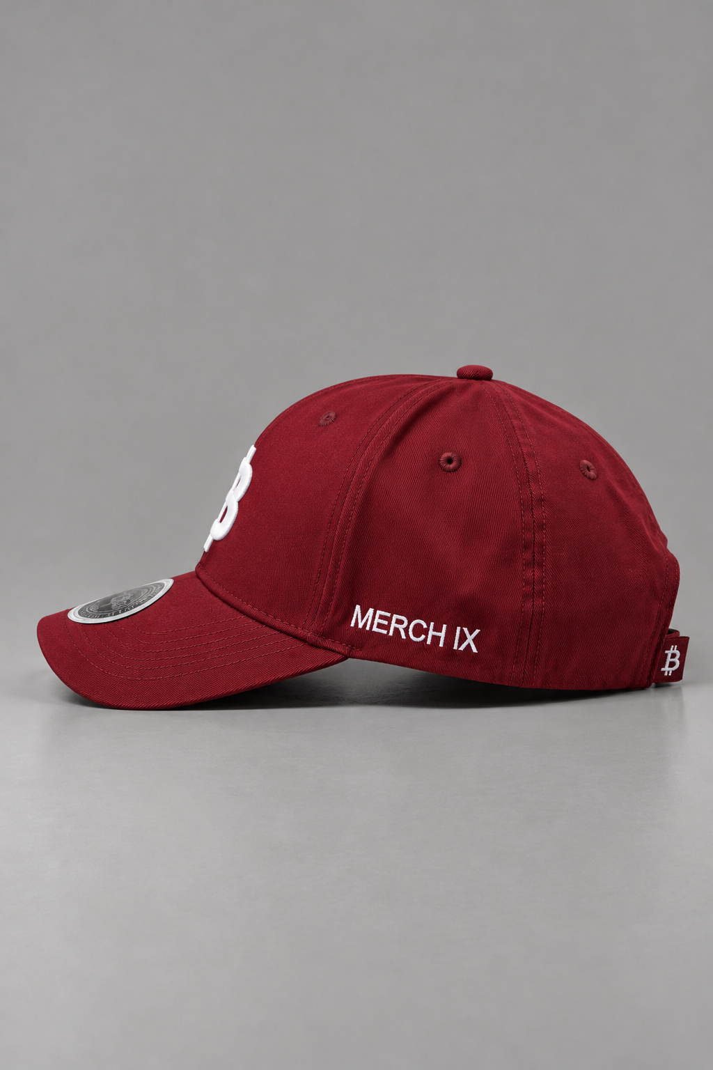 Burgundy Bitcoin Hat | Embroidered BTC Cap | MERCH IX