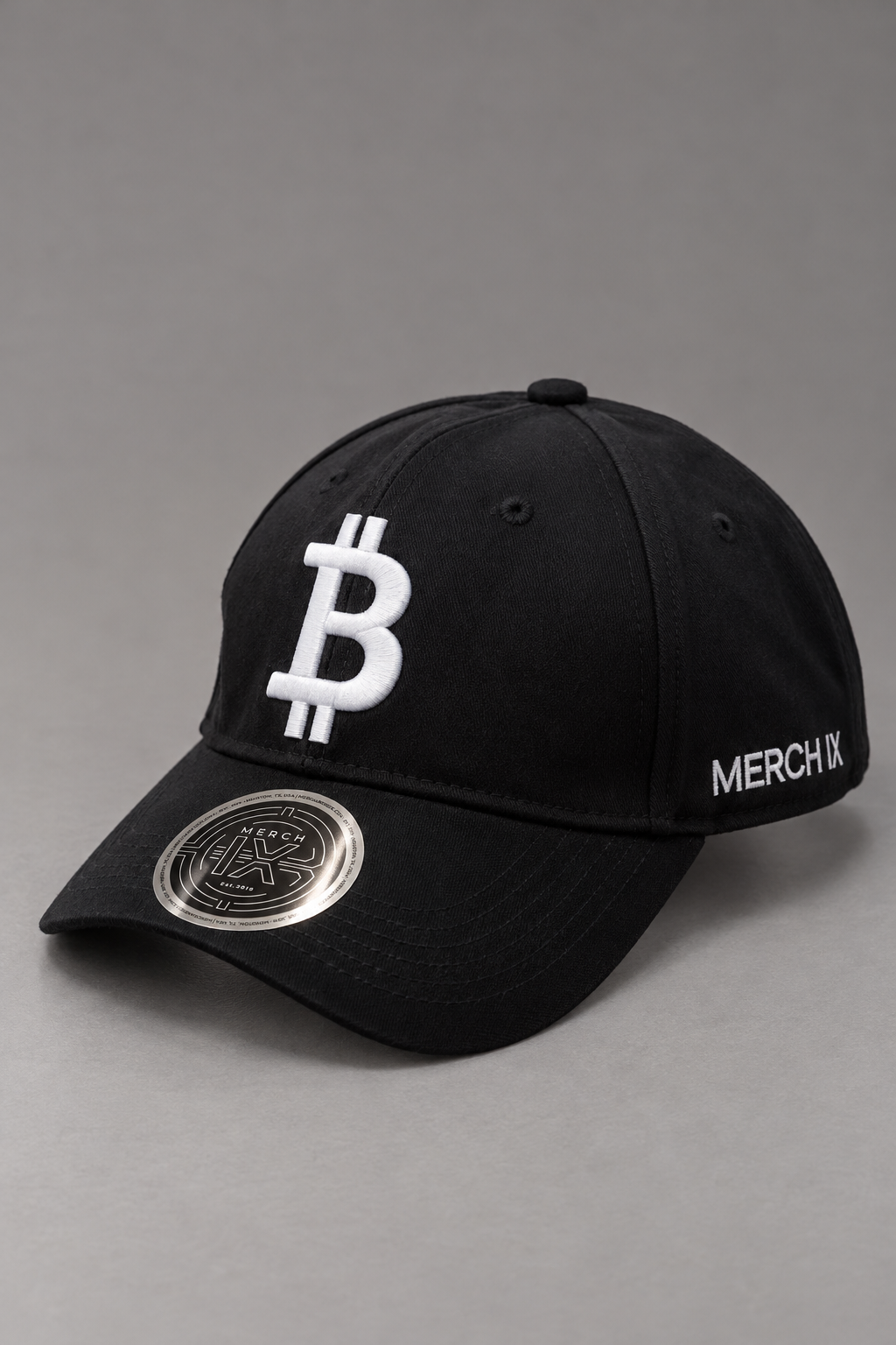 Black Bitcoin Embroidered Hat - Strapback
