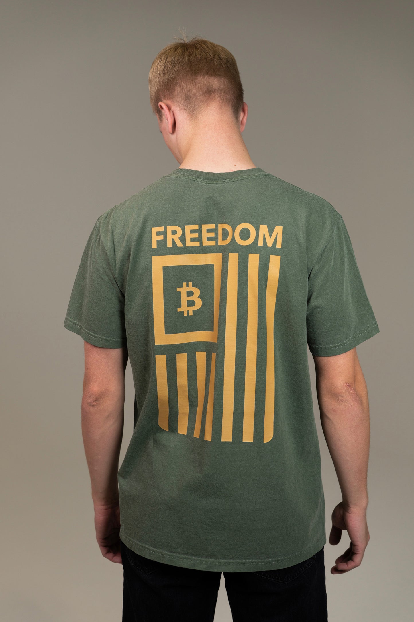 Bitcoin Freedom T-Shirt - Military Green